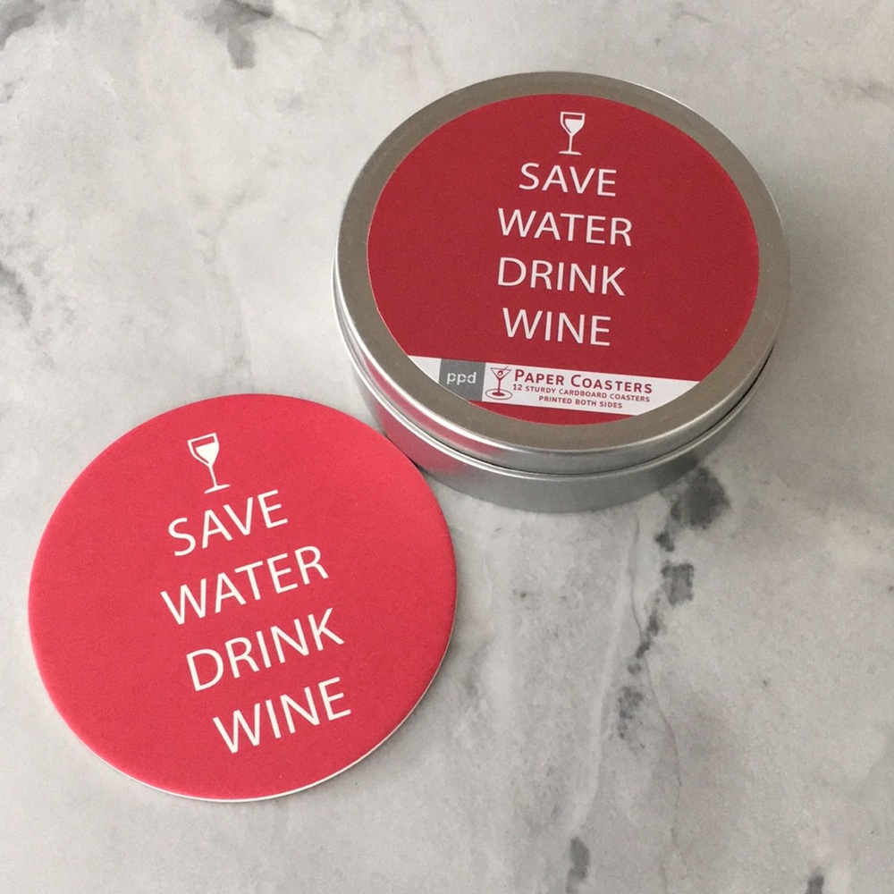 🆕Paper coasters SAVE WATER DRINK WINE